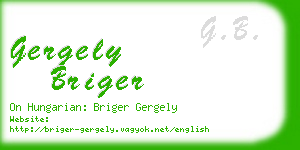 gergely briger business card